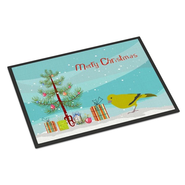 Carolines Treasures 18 x 27 in. London Canary Merry Christmas Indoor or Outdoor Mat CK4482MAT - main